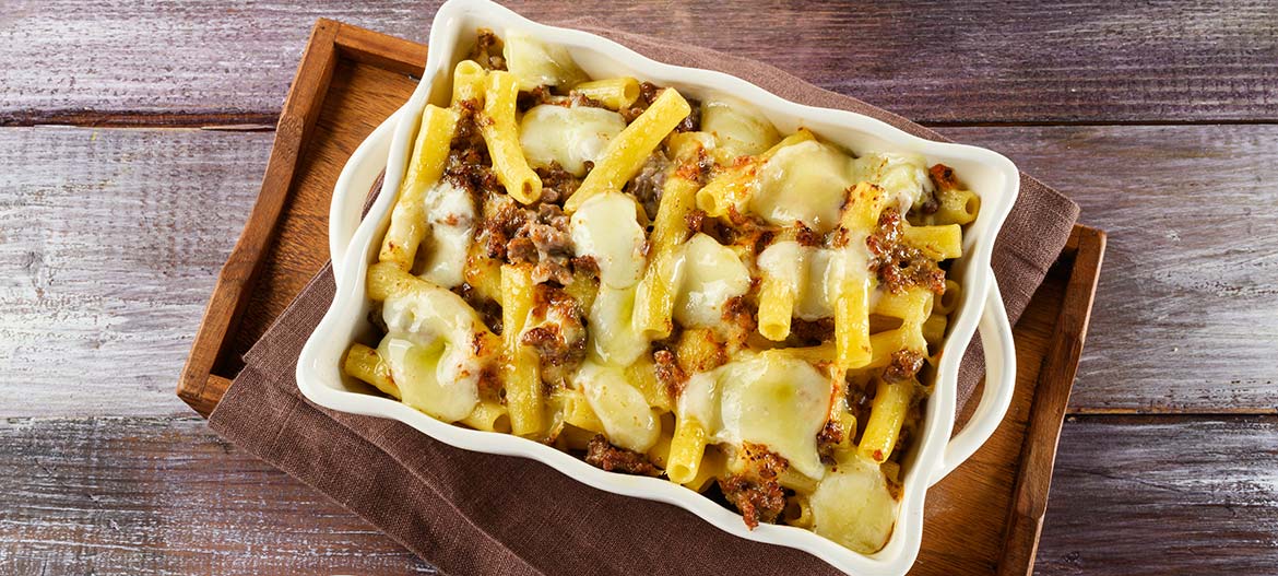 Pasta al forno con Provolone Valpadana dolce