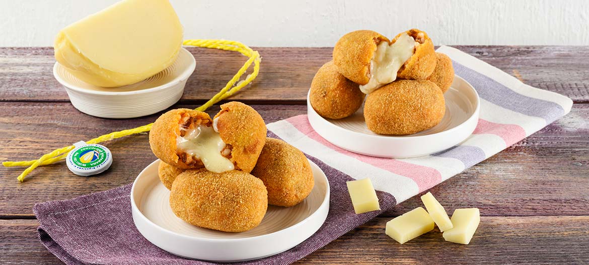 Supplì al teléfono con Provolone Valpadana dulce|Supplì al teléfono con Provolone Valpadana D.O.P. dulce